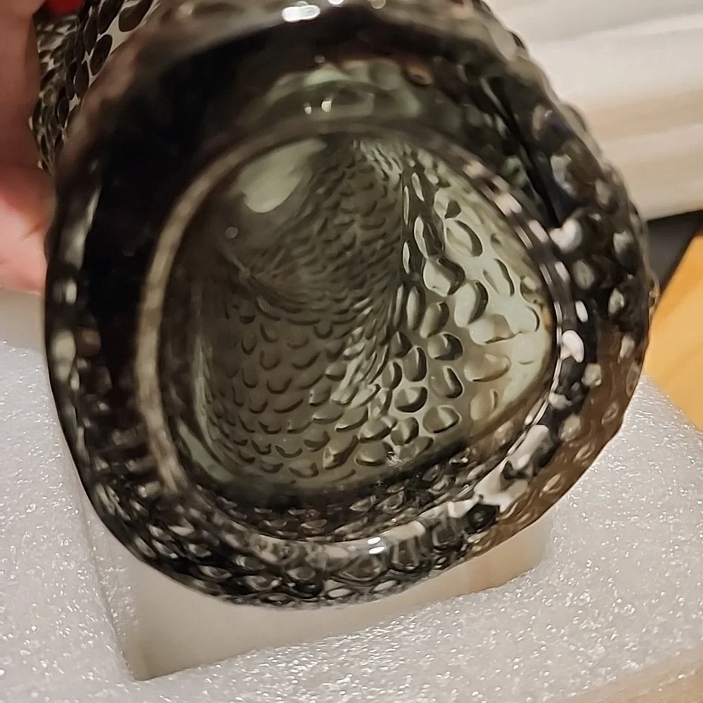 Cobblestone Glass - Flower Vase - 12 In - Grey - Relexome